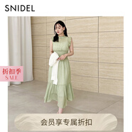 SNIDEL2025秋冬新品甜美波點(diǎn)收腰荷葉邊小飛袖連衣裙SWFO254024 綠色 L (2)