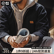 馬登工裝星際穿越底特律獵裝夾克男春季J001美式帆布巴恩風(fēng)翻領(lǐng)外套 黑色 3XL