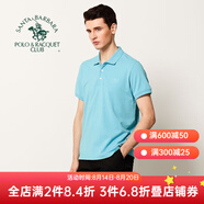 圣大保羅男裝2025夏季純棉商務(wù)休閑男裝上衣合身翻領(lǐng)polo體恤衫短袖t恤男 湖水藍(lán)L5 L (50)  170/88B