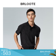 巴魯特（Brloote）男士POLO舒適透氣羅紋袖口橫機(jī)提花T恤春夏 深灰 170/92A