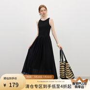范思藍(lán)恩法式氣質(zhì)網(wǎng)紗針?biāo)笃唇覶恤裙子女2025夏季新款小黑裙2756 黑色 L