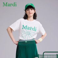 MARDI【京東奧萊】女士夏季休閑時(shí)尚短袖T恤MTX2522001319 米白X葉綠 S