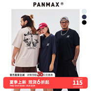 潘·麥克斯（PANMAX）PANMAX潮牌大碼男裝2025夏季新款天使翅膀小眾印花設(shè)計(jì)純棉短袖男 藏青 5XL