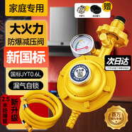 法力威液化氣減壓閥煤氣罐防爆家用燃氣灶低壓閥門新國標0.6安全閥商用 【家用-低壓】帶壓力表+2.5米管