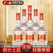 金六福 上品 52度500ML 綿柔濃香型 純糧釀造四川白酒 6瓶 (整箱裝)