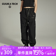 GUUKA TECH古由卡【城市輕戶外】工裝褲女2025秋季新款寬松束腳機(jī)能風(fēng)休閑褲 黑色 S
