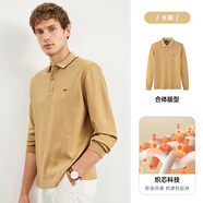 七匹狼（SEPTWOLVES）長(zhǎng)袖polo衫男士2025新款秋季休閑卡其色爸爸中老年翻領(lǐng)T恤 701(卡其) S 160/80A
