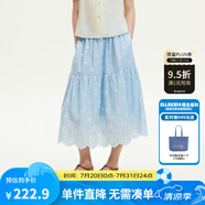 ELLE KIDS童裝 法式撞色刺繡度假女童夏季新款無袖背心/半身裙可選 藍(lán)色-半裙 160 (S)