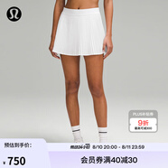 lululemon丨Varsity 女士風(fēng)琴褶高腰網(wǎng)球裙速干芯吸 LW8AKVS 白色 L /10