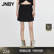 江南布衣（JNBY）夏半身裙女A字裙簡(jiǎn)約工裝風(fēng)腰裙通勤短裙棉質(zhì)裙子 001/本黑 S