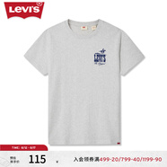 Levi's李維斯夏季男士時(shí)尚寬松休閑LOGO印花帥氣潮流圓領(lǐng)短袖T恤 淺灰色 A9221-0002 S