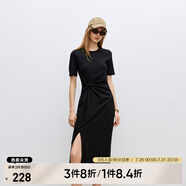 ONLY夏季時(shí)尚休閑長(zhǎng)款開叉收腰顯瘦連衣裙女|124261004 H1Z 黑色 XS