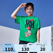 NIKE3BRAND 耐克男女童卡通LOGO短袖T恤2025年夏季舒適透氣上衣