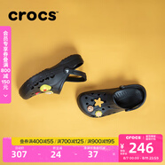 卡駱馳crocs洞洞鞋貝雅男鞋女鞋輕便耐磨一腳蹬拖鞋休閑鞋|10126 黑色-001 37 /38(230mm)
