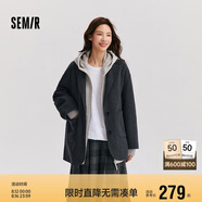 森馬（Semir）外套女中長(cháng)款西裝領(lǐng)通勤寬松2024冬含羊毛雙面呢夾克109724108021