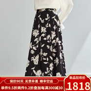 歐迪鳥半身裙女2025春夏新款法式復(fù)古氣質(zhì)半身裙優(yōu)雅高腰印花顯瘦裙子 花朵色 均碼 M