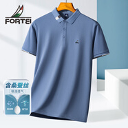 富鋌（FORTEI）【桑蠶絲&蜂窩珠地棉】吸濕透氣短袖POLO衫男夏季抗皺商務休閑T恤