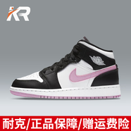 耐克（NIKE）【潮】板鞋女鞋Air Jordan 1 aj1新款中幫時(shí)尚輕便耐磨休閑籃球鞋 555112-103/黑白粉 37.5