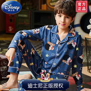 迪士尼（Disney）兒童睡衣男童春秋純棉薄款長(zhǎng)袖套裝男孩大童皮卡丘2025新款家居服 33033-蠟筆小新 S碼【身高145-155CM 體重68-85斤