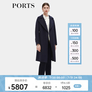 PORTS寶姿秋冬新品女裝大衣YLD9C027LZW019 丈青混色 S