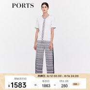 PORTS寶姿商場(chǎng)同款早秋新款女裝Logo系帶裝飾針織上衣LD9K712LKE017 奶白色 M