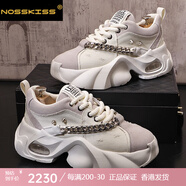 NOSSKISS國(guó)際奢侈品牌男士老爹鞋厚底拼色時(shí)尚韓版休閑鞋圓頭運(yùn)動(dòng)百搭男鞋 白色【品牌禮盒】 39