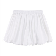 冉藝嵐同款白色花苞半裙蓬蓬裙短裙女夏季新款今年流行半身裙灰色泡泡裙 同款白色_基礎款 S