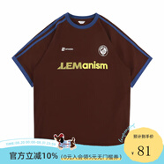 LEMANISM短袖男t恤重磅三條杠速干涼感2025夏季情侶半袖體恤女上衣 紅棕色 XL