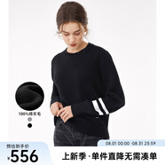 Navigare意大利小帆船純羊毛衫女士秋冬款保暖毛衣圓領(lǐng)針織衫內(nèi)搭打底衫 黑 L
