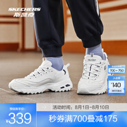 斯凱奇（Skechers）小白熊丨老爹鞋男女同款革面復(fù)古潮流休閑學(xué)生跑步運(yùn)動(dòng)鞋小白鞋 男款-白色/海軍藍(lán)色 42