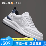 康龍官方男鞋25年春季新品休閑皮鞋男士板鞋運(yùn)動(dòng)平底鞋子 白藍(lán)色 40 (250mm)