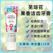 蕪瓊花韓國(guó)原裝進(jìn)口牙膏清新口氣溫和清潔預(yù)防蛀牙呵護(hù)牙齦成人 果香潔齒牙膏110g 110g