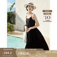 茵曼（INMAN）章若楠同款歐若風(fēng)天絲薄開(kāi)衫女裝襯衫2025夏季新品長(zhǎng)袖襯衣 吊帶裙黑色-18322336 S