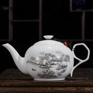 同款新品陶瓷小茶壺單壺小號功夫茶具泡茶居家小容量青花瓷薄胎景 馬光一壺四杯壺320ml杯60ml