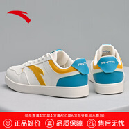 安踏（ANTA）板鞋男夏季低幫潮流小白鞋男士戶外輕便休閑運(yùn)動(dòng)鞋子 【B款】象牙白/姜黃/里約綠-6 40.5 (250mm)