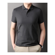 老爺車(chē)（LAOYECHE）polo衫男短袖2025夏季新款韓版修身舒適中年翻領(lǐng)高貴上檔次T恤男 深灰 M 48 體重95-115斤