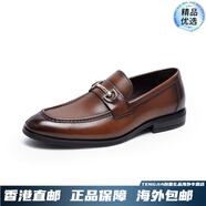 萊爾斯丹（le saunda）新款商務(wù)圓頭套腳樂(lè)福鞋男鞋4MM59201 啡色 BRL 40