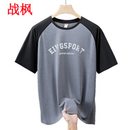 戰楓（zhanfeng）超大碼短袖T恤男加肥加大300斤胖子肥佬夏季透氣圓領(lǐng)打底衫速干T 淺灰色 10XL 建議300-330斤