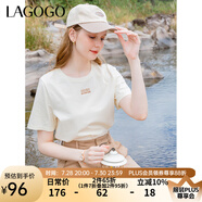 lagogo【涼感抗菌】索羅娜短袖T恤女拉谷谷夏季簡約圓領(lǐng)正肩上衣 米色(T2) XL