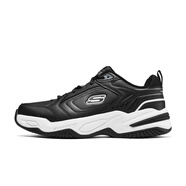 斯凱奇（Skechers）男士輕量舒適時(shí)尚運(yùn)動(dòng)風(fēng)綁帶休閑運(yùn)動(dòng)鞋2730 黑色/白色BKW 39.5 =250=7