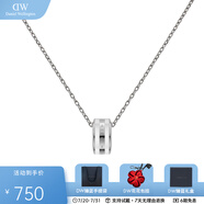 丹尼爾惠靈頓（DanielWellington）dw項鏈 時尚飾品吊墜項鏈女時尚飾品 七夕情人節(jié)禮物送女友送愛人 銀色與綢緞白撞色 DW00400304