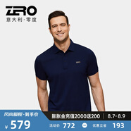 零度Zero男鞋男裝商務(wù)休閑T恤夏季新品男士純棉時尚百搭男裝 深藍色 M