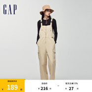 Gap女裝春秋時(shí)尚百搭寬松背帶褲美式休閑工裝長(zhǎng)褲477872 卡其色 160/62A(S)亞洲尺碼