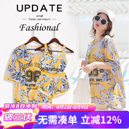 佑游游泳衣女泡溫泉分體式速干保守顯瘦游泳裝三件套105504BF黃色 L
