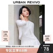 UR秋季女裝東方簡奢風(fēng)V領(lǐng)紐扣針織開衫UWH940058 本白 M
