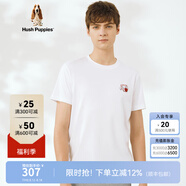 Hush Puppies暇步士男裝夏休閑純棉刺繡短袖T恤 019白色1 2XL
