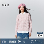 森馬毛衣女冬寬松時尚氣質(zhì)圓領(lǐng)針織衫優(yōu)雅千鳥格套頭衫女裝內(nèi)搭 紅色調(diào)00366 170/92A/XL