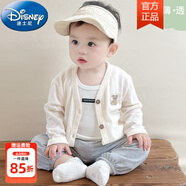 迪士尼（Disney）嬰兒外套薄款夏季春秋款外出男女童開衫小月齡寶寶衣服幼兒防曬衣 米杏【輕薄透氣小外套】 73 cm 適合4-8月  參考體重13-18斤