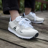 樂(lè )卡克（Le coq sportif）新款法國公雞男鞋戶(hù)外慢跑鞋經(jīng)典復古輕便透氣休閑運動(dòng)跑步鞋 米灰白 40