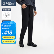 金利來（Goldlion）男裝含棉微彈修身牛仔褲男士款秋冬商務休閑男長褲子 黑色-99 30